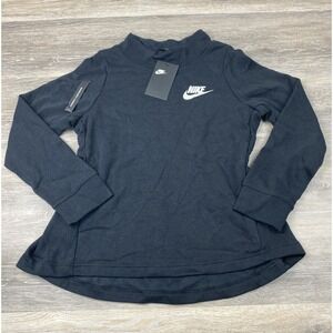 Nike girls sportswear premium essential crew pullover Black NWT SZ LG 940344-010